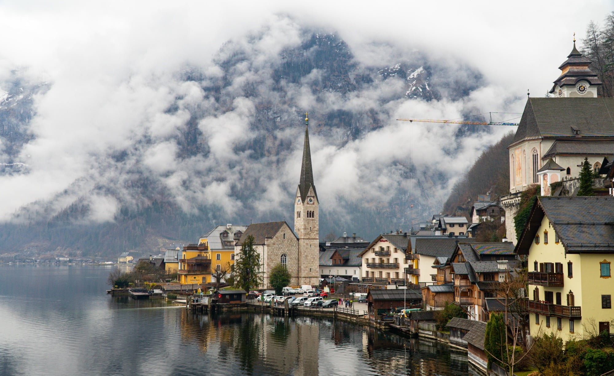 The lakeside village under a ceiling of cloud, Hallstatt