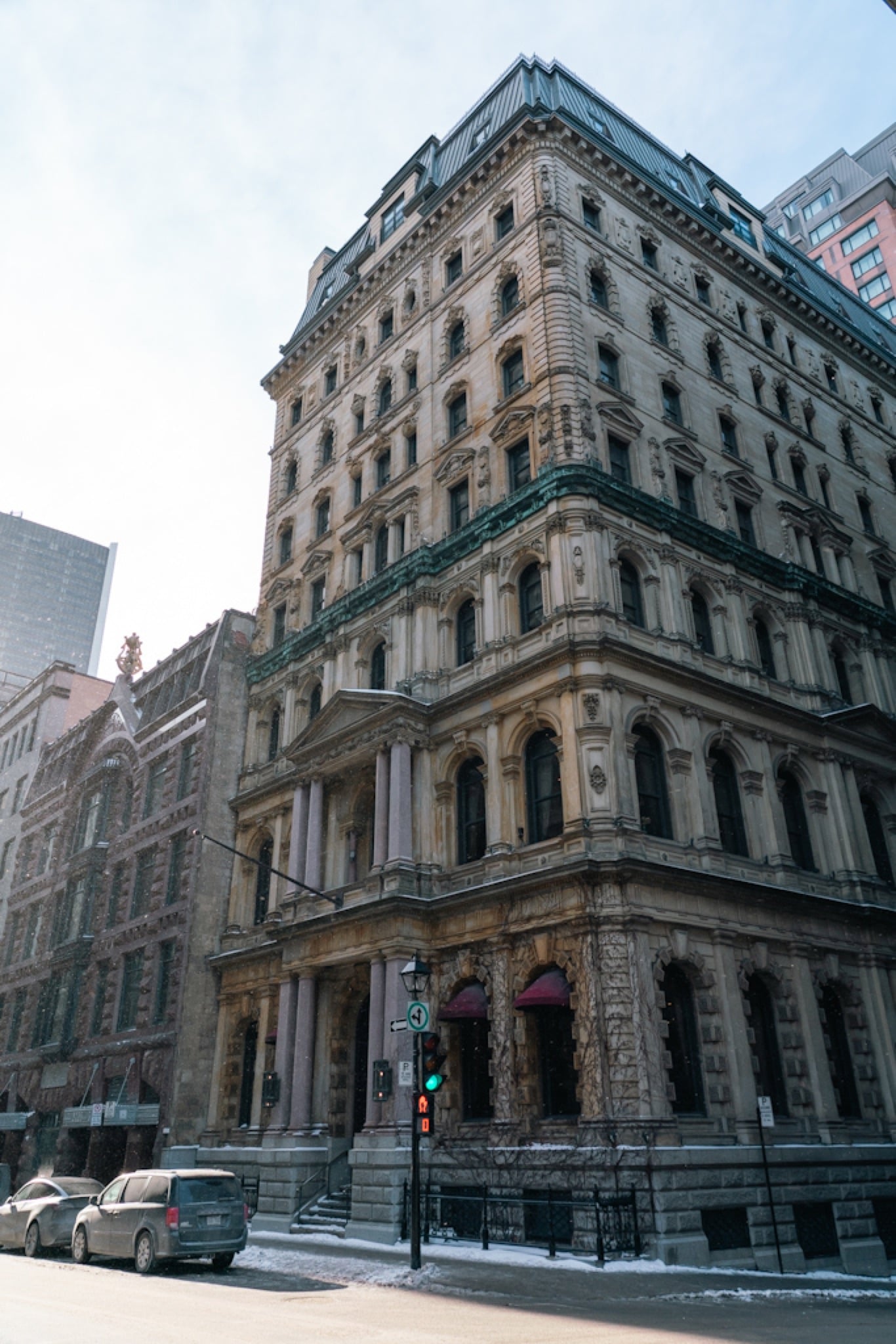 The stone corner buildings of Old Montreal