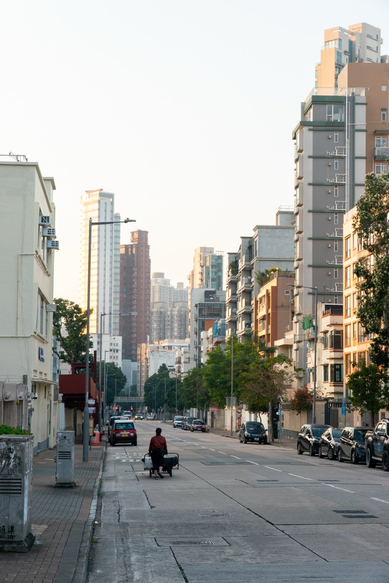 A Kowloon street in the early morning, Hong Kong
