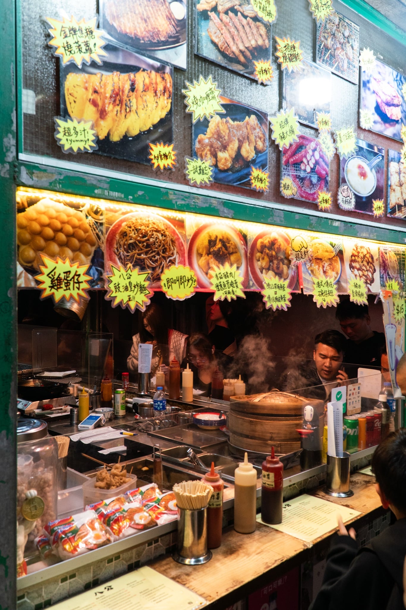 Market stalls along a Mong Kok street, Hong Kong