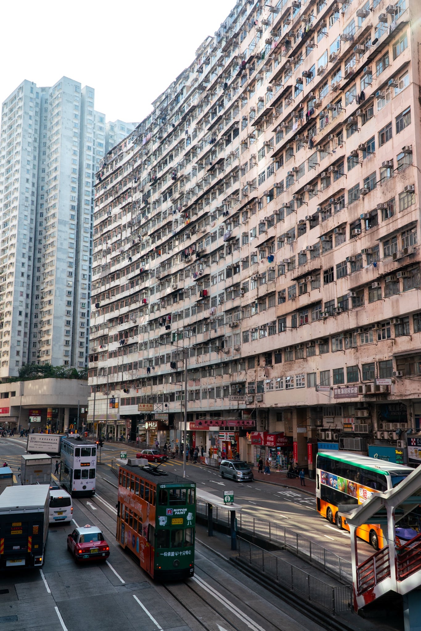 A narrow gap between the Quarry Bay apartment blocks, Hong Kong