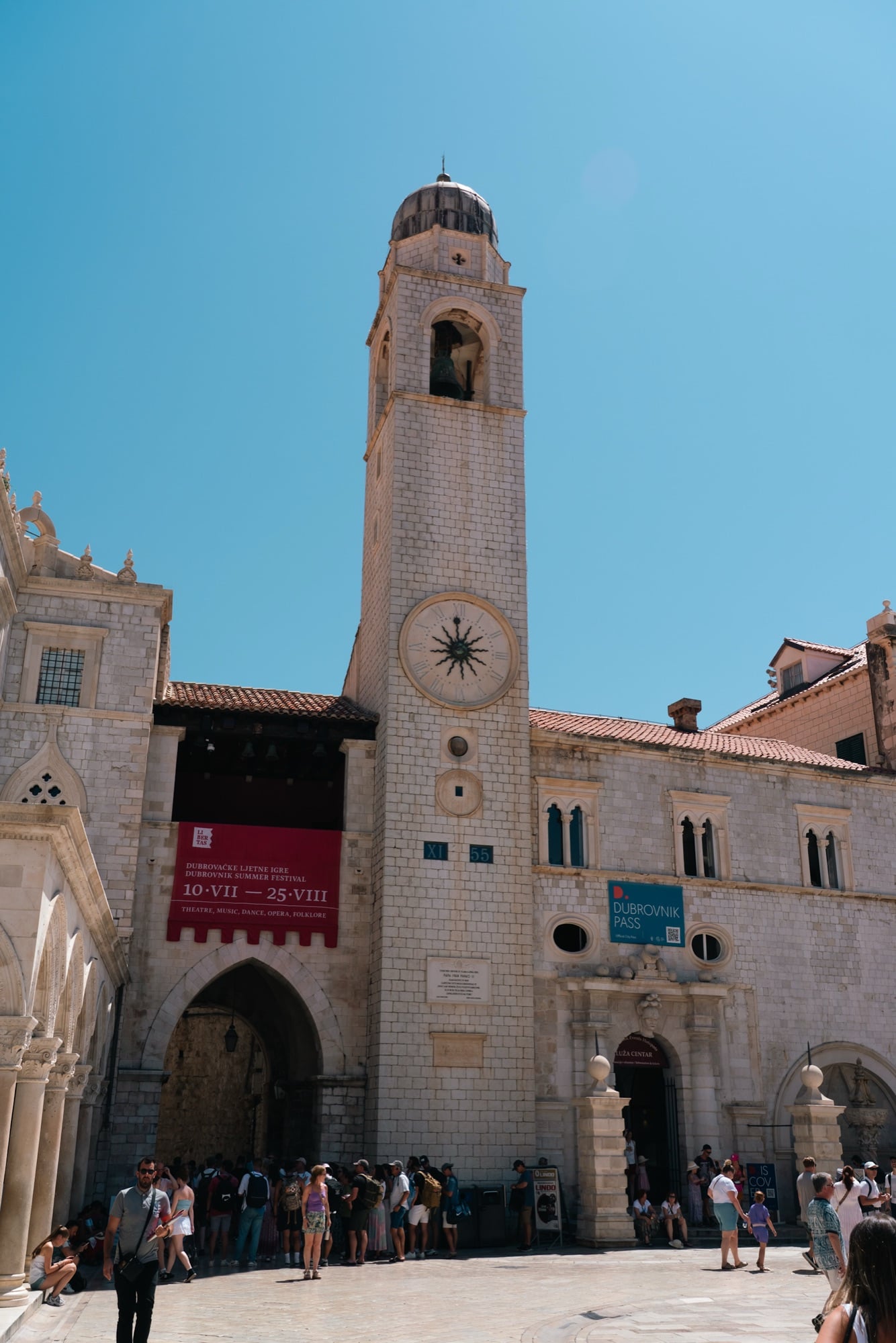 The Bell Tower over Luza Square with Orlando's Column, Dubrovnik