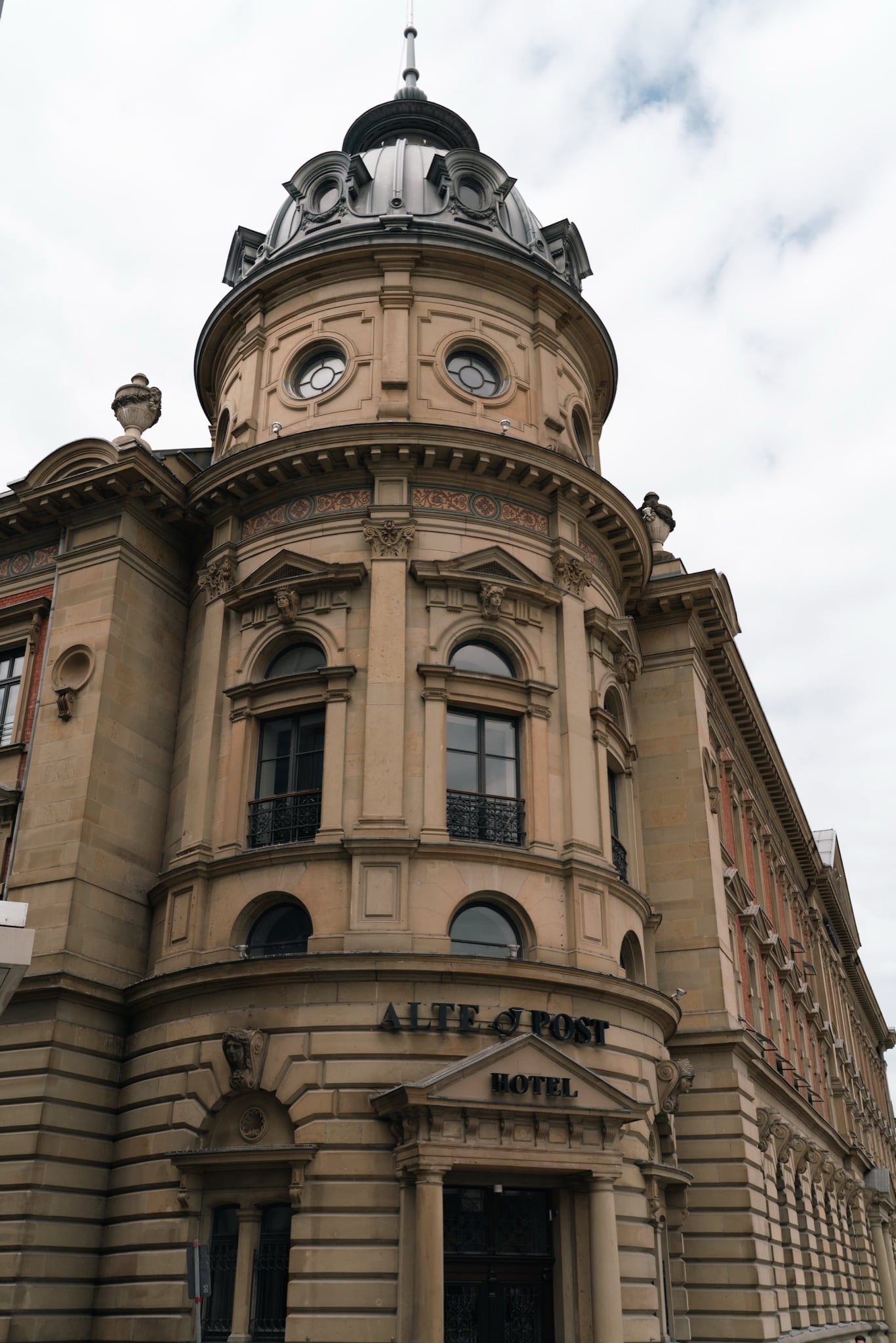 The domed corner turret of the Alte Post building, Konstanz