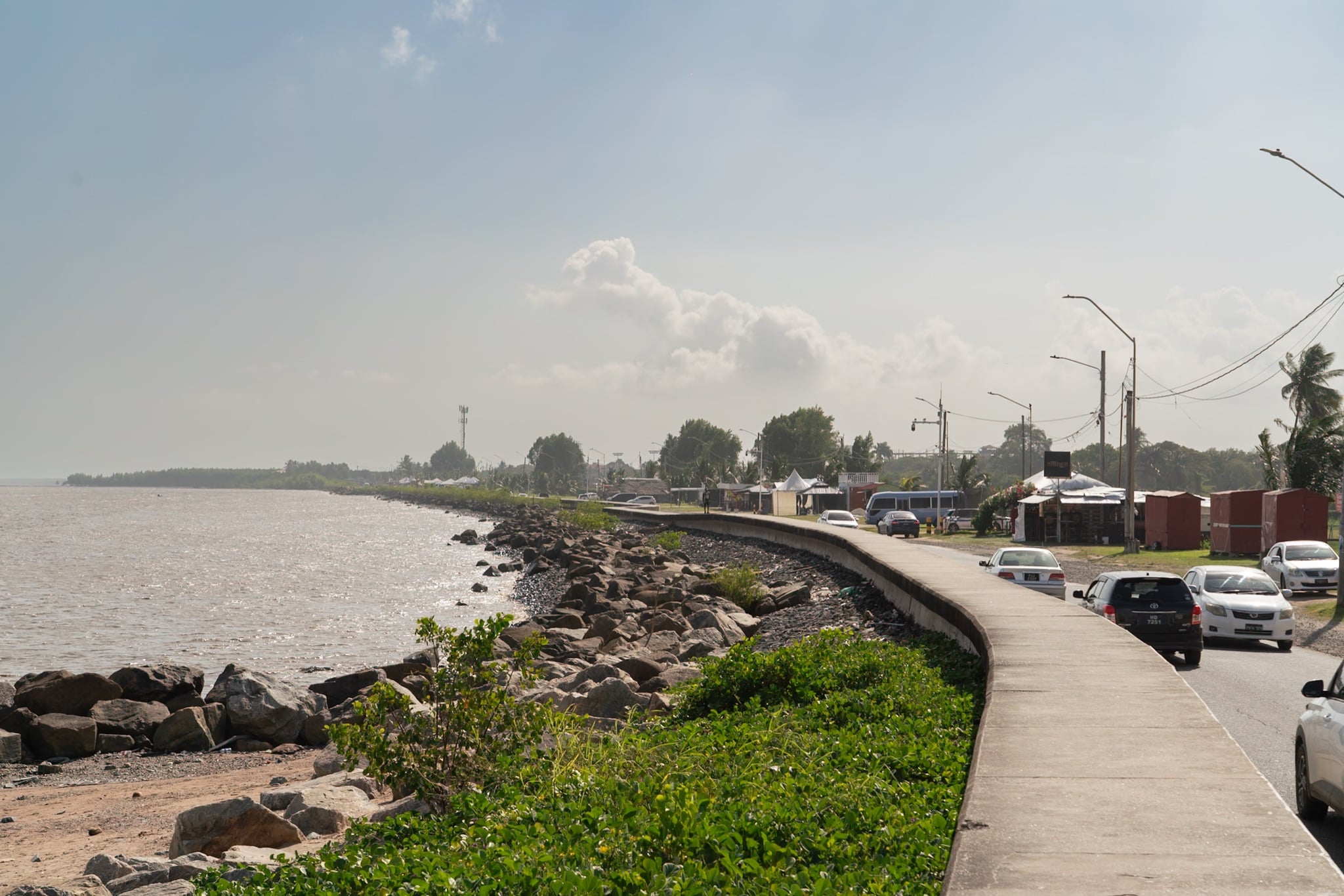 The seawall road running along the Atlantic coast at Kingston