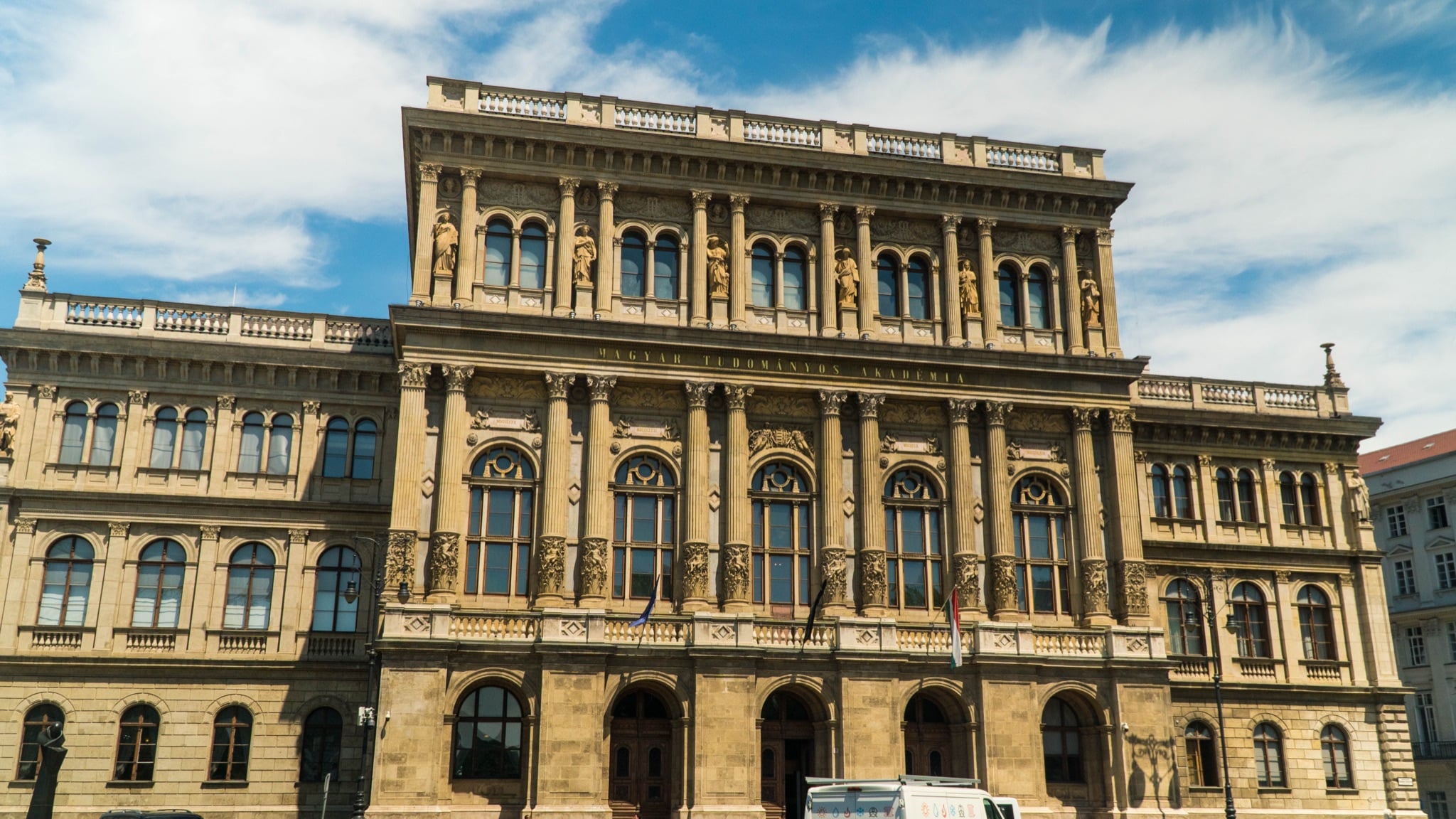 The caryatid facade of the Hungarian Academy of Sciences