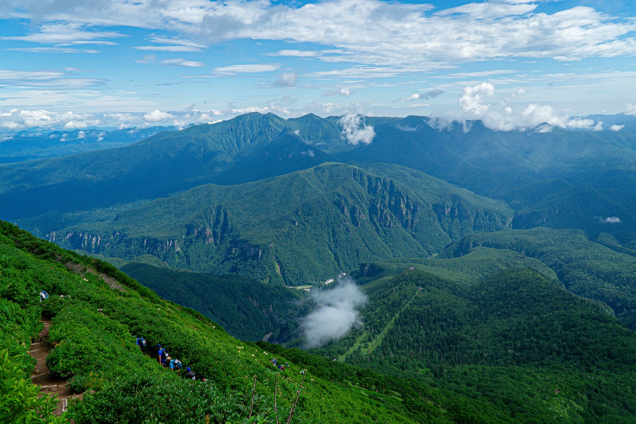 Ridgelines folding into the Daisetsuzan interior
