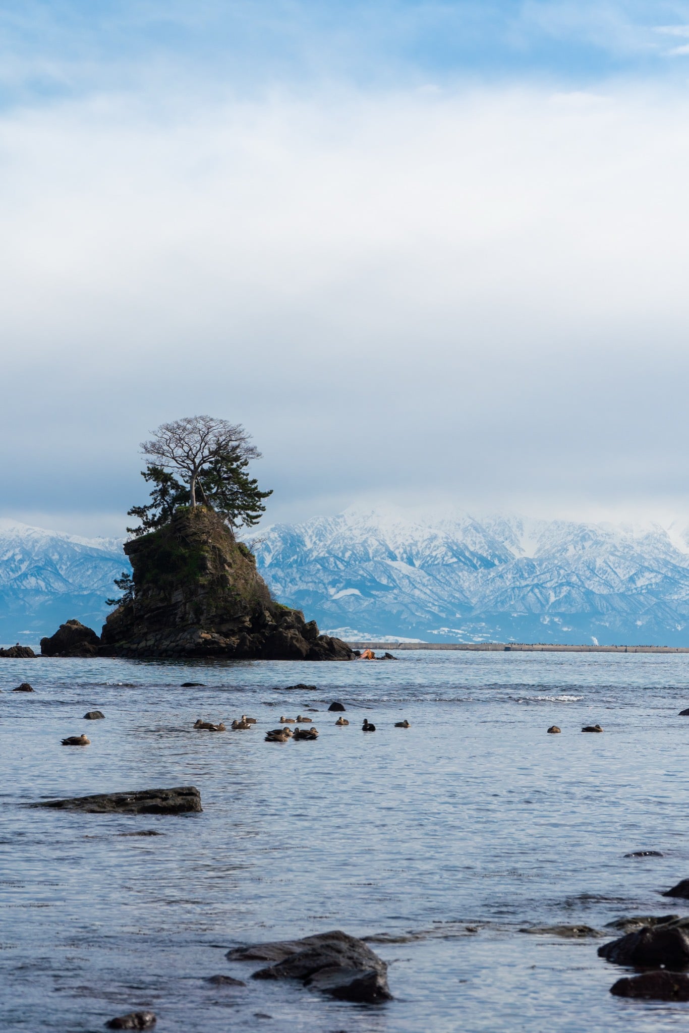 The Tateyama mountains rising above Toyama