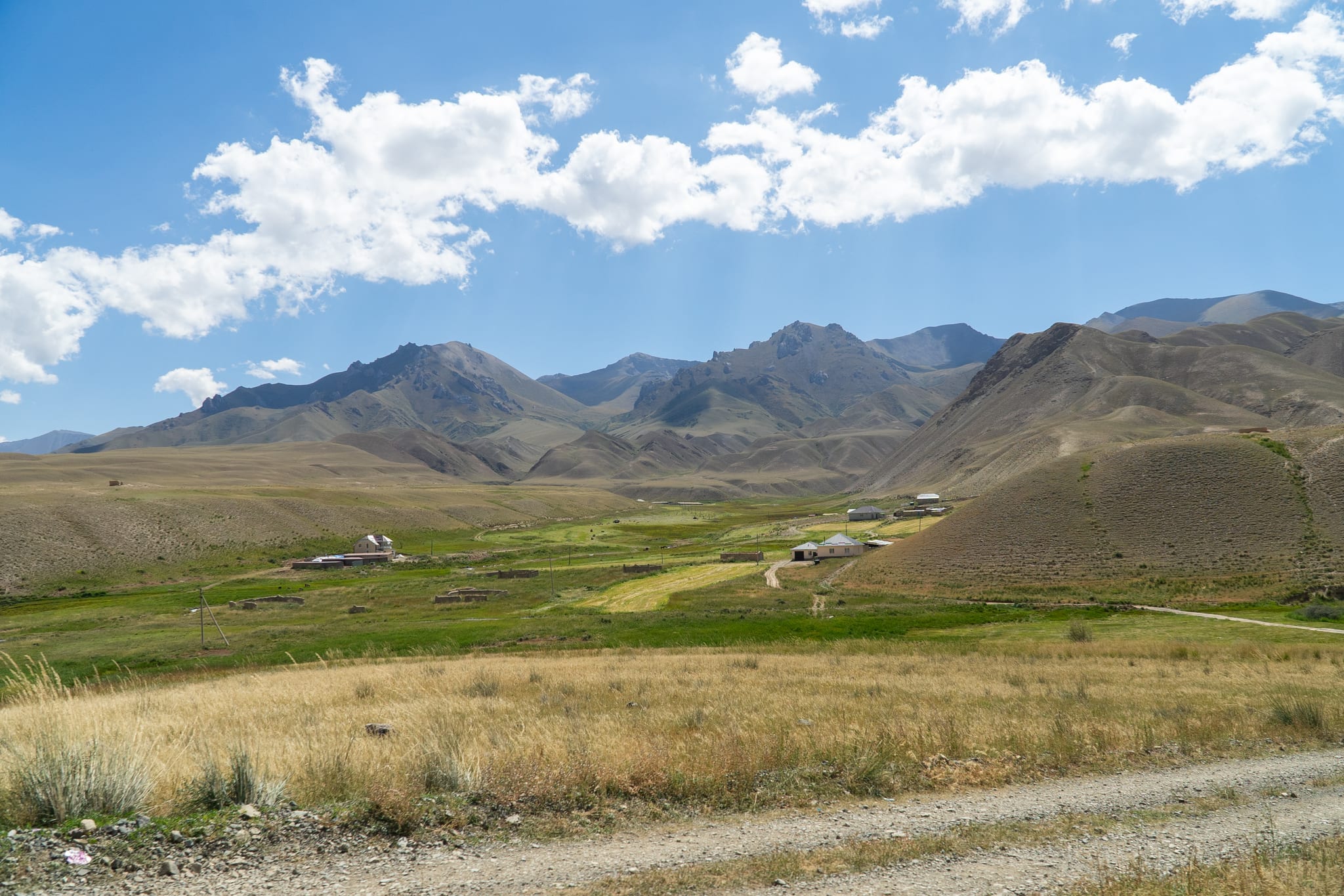 The plateau opening wide beneath a big sky at Song-Kul