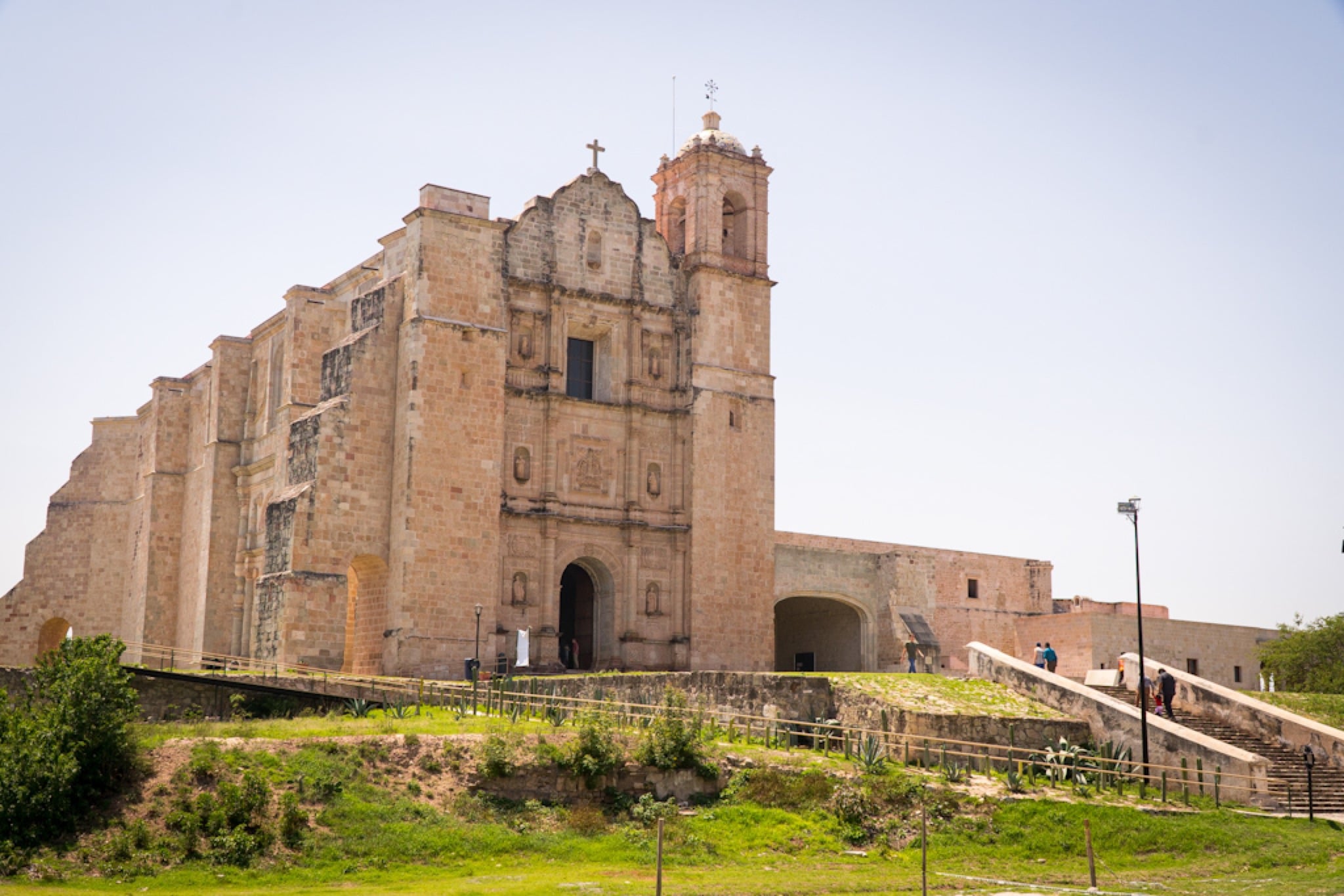 The stone sanctuary church standing on its hill