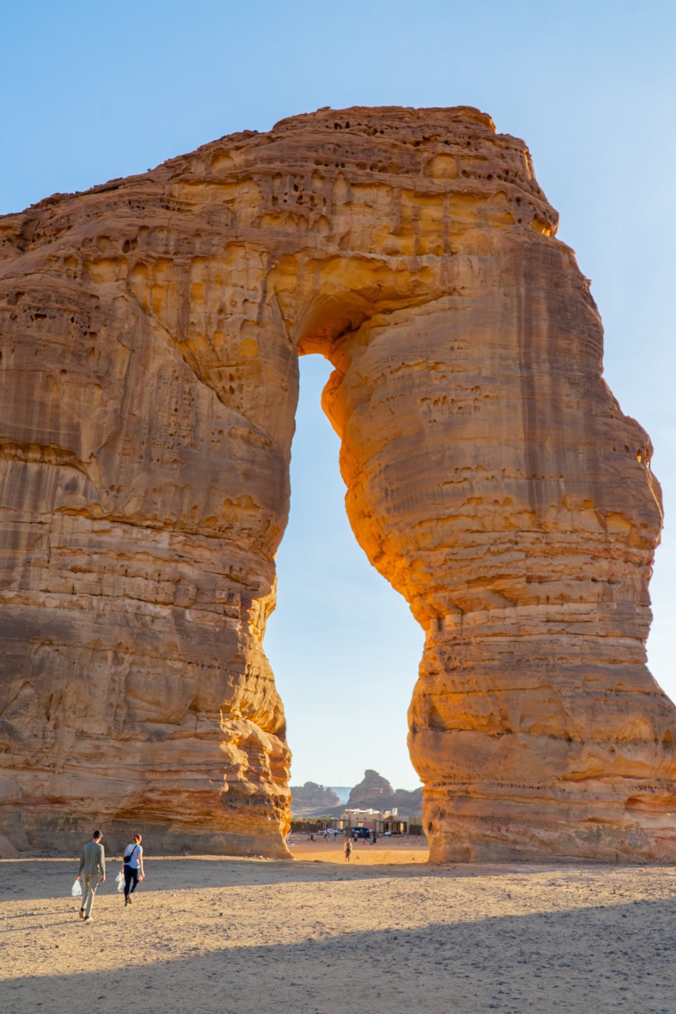 The trunk of Elephant Rock against the desert sky