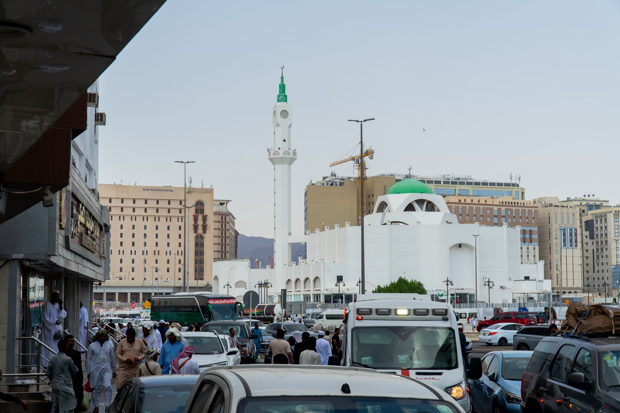 The city of Madinah spreading out beyond the mosque