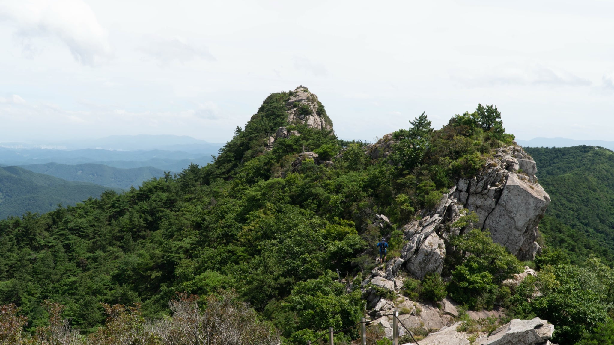 Forested mountains above Jinju