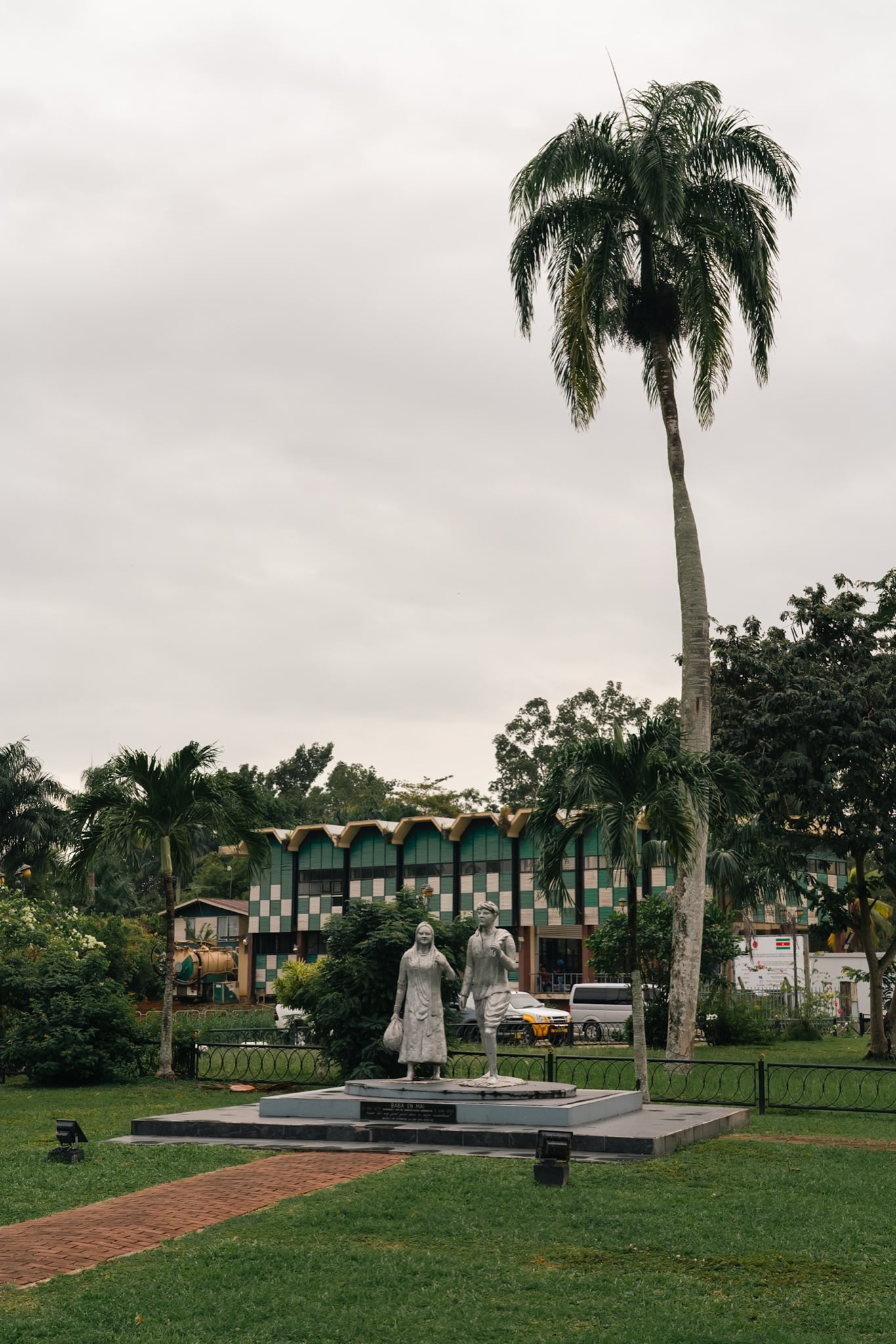 A painted timber house in Paramaribo