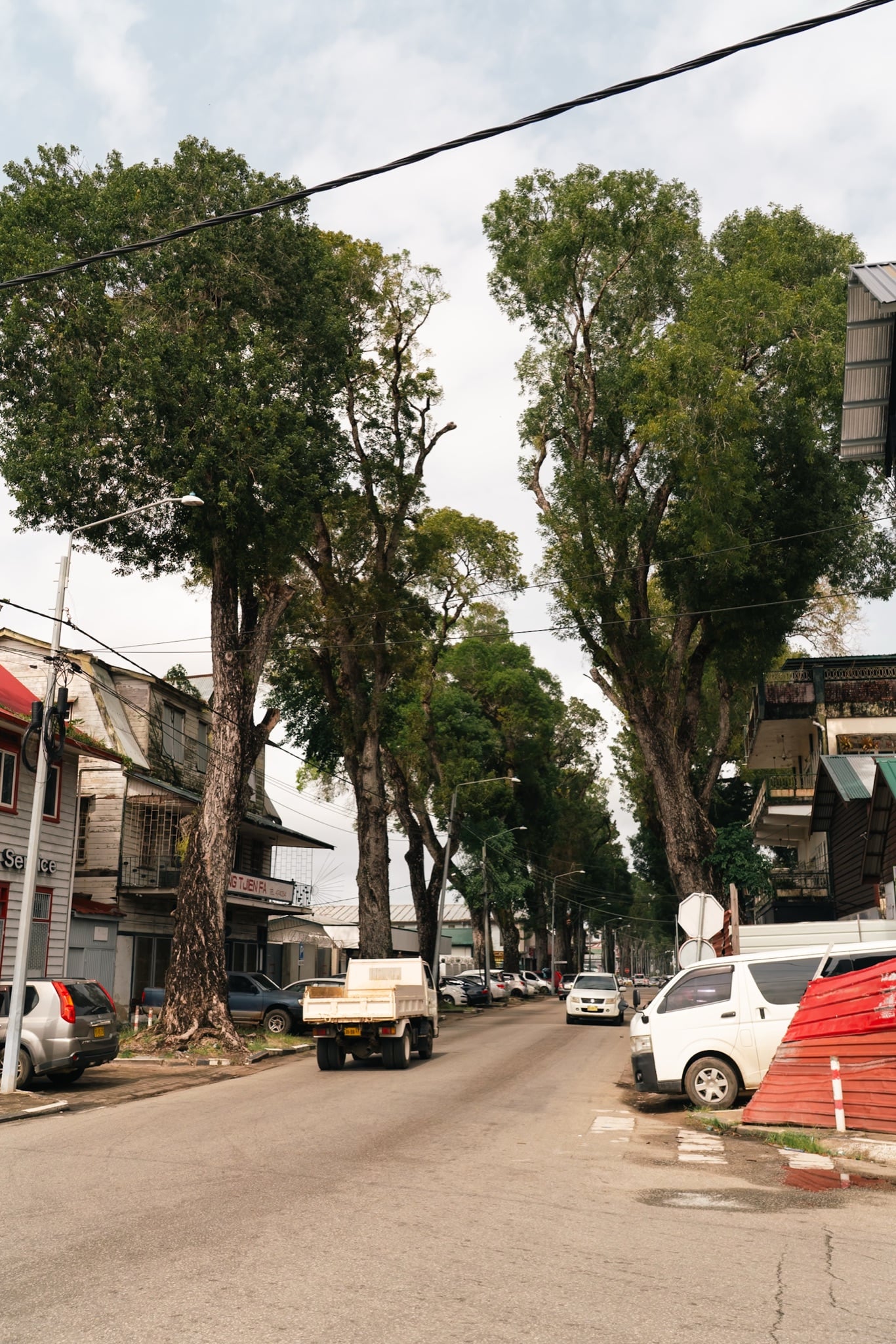 A weathered wooden facade in Paramaribo