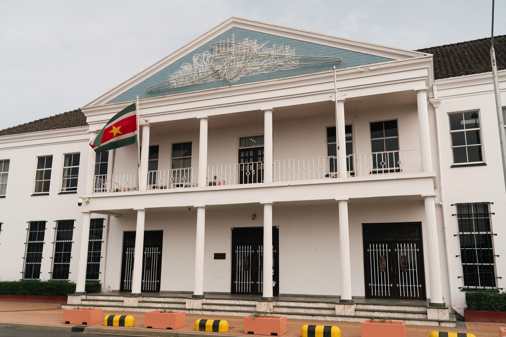 Colonial buildings facing the Suriname River