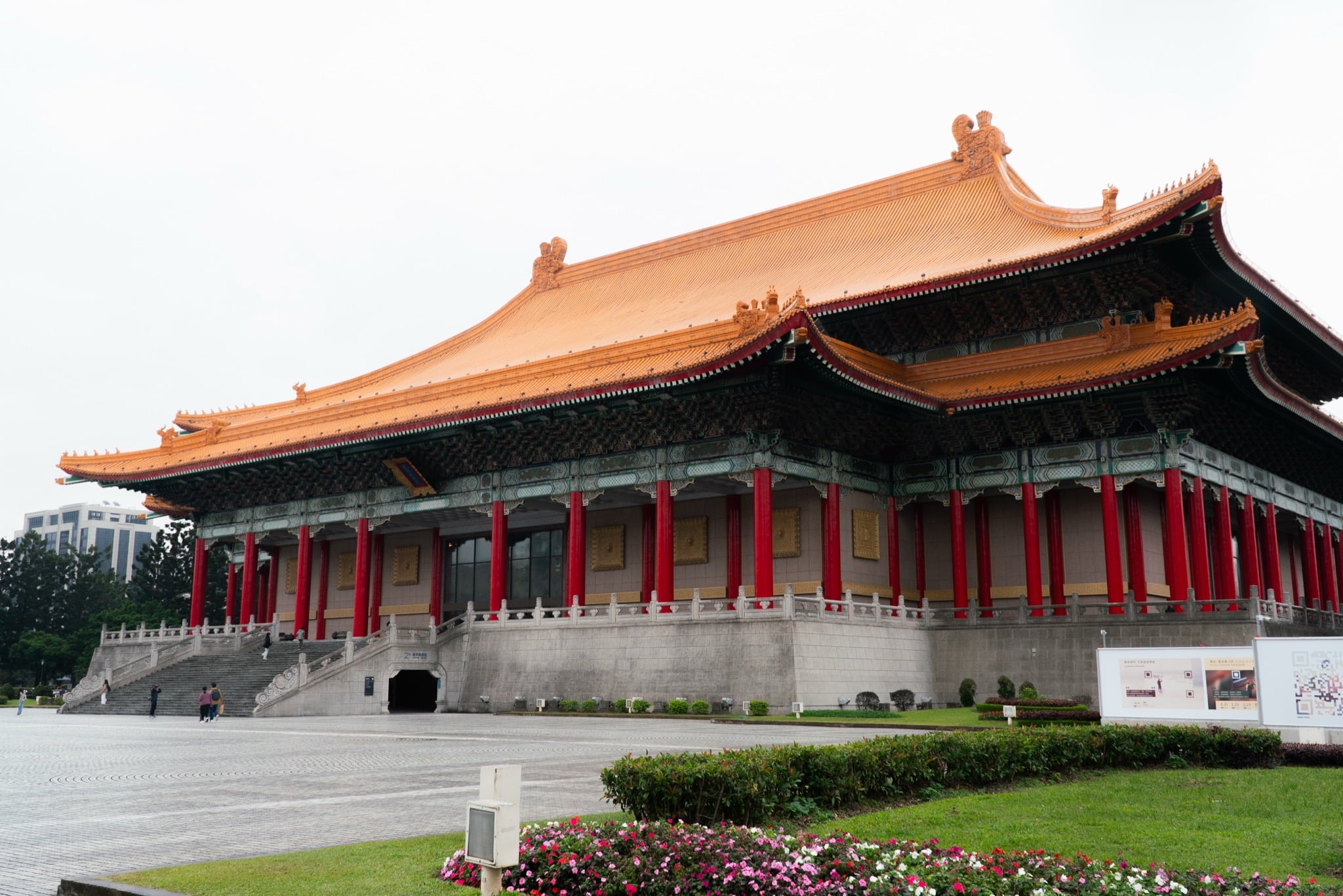 The grand staircase climbing to the Chiang Kai-shek Memorial, Taipei