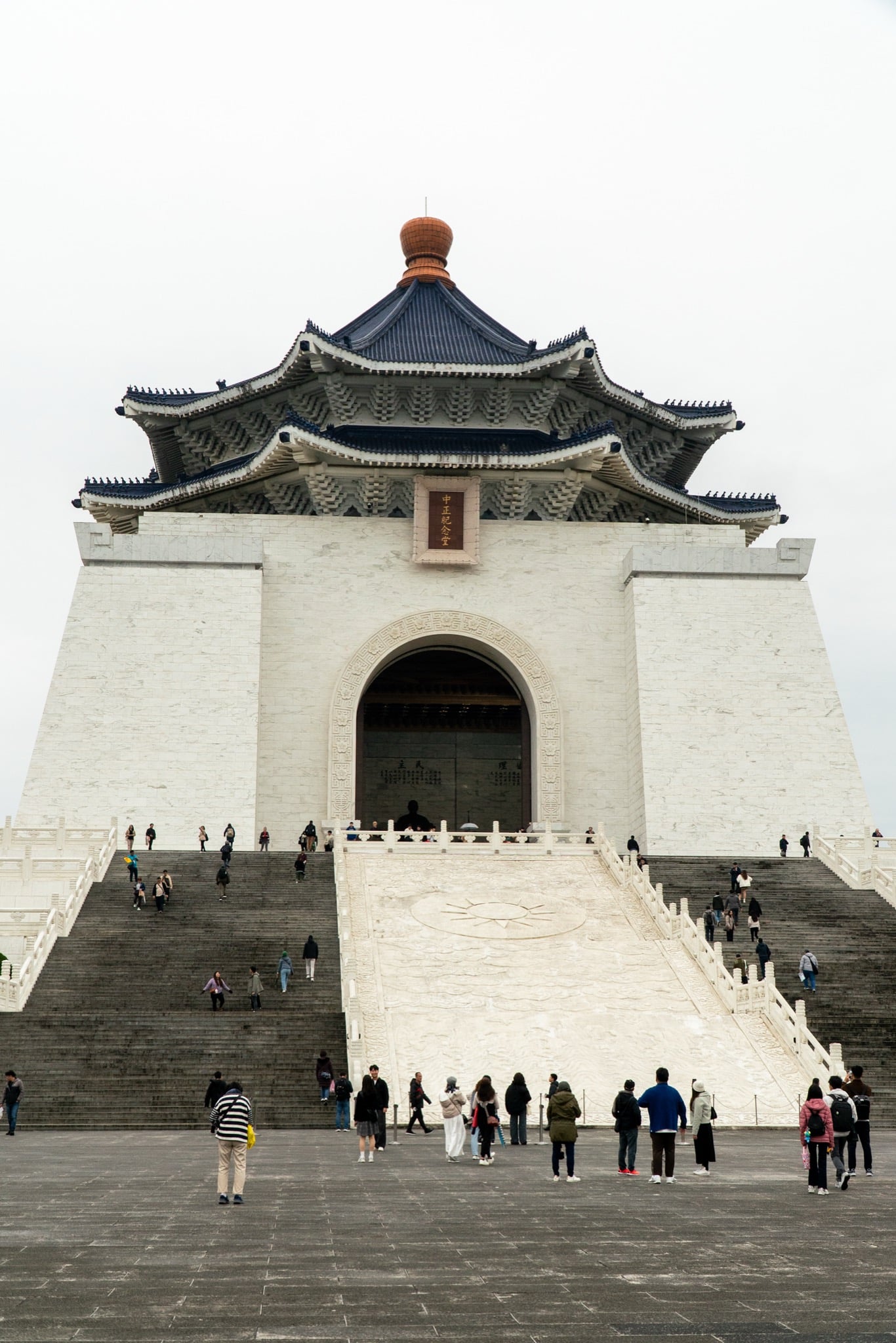 The blue octagonal roof of the Chiang Kai-shek Memorial, Taipei