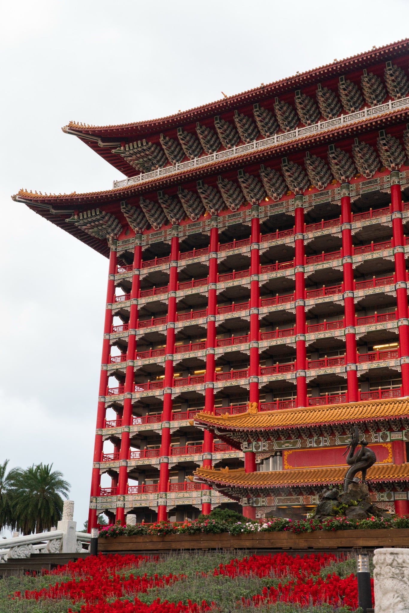 The towering roofline of The Grand Hotel, Taipei