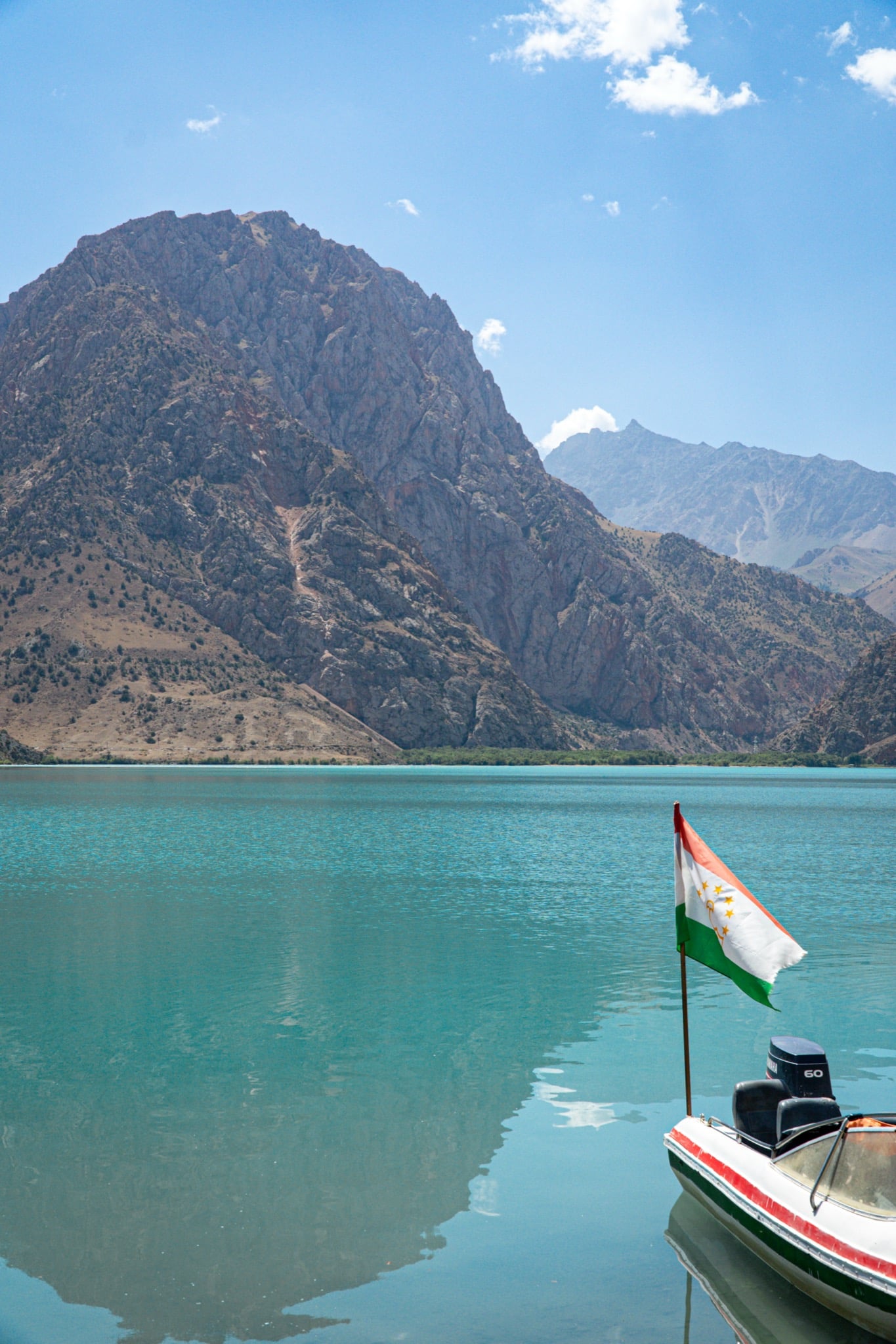 Still shallows along the shore of Iskanderkul, Fann Mountains