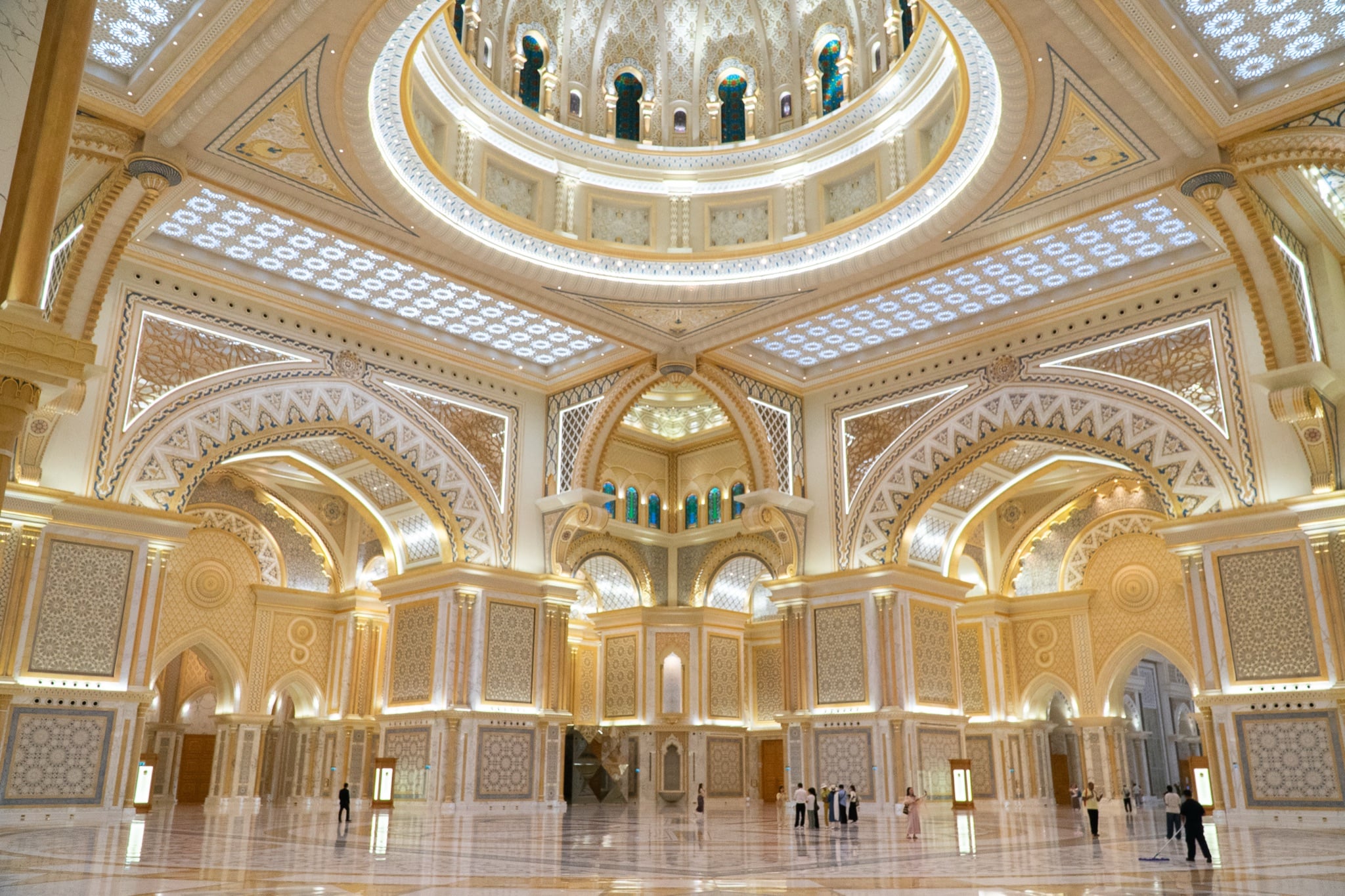 Intricate gold ornament beneath a palace dome