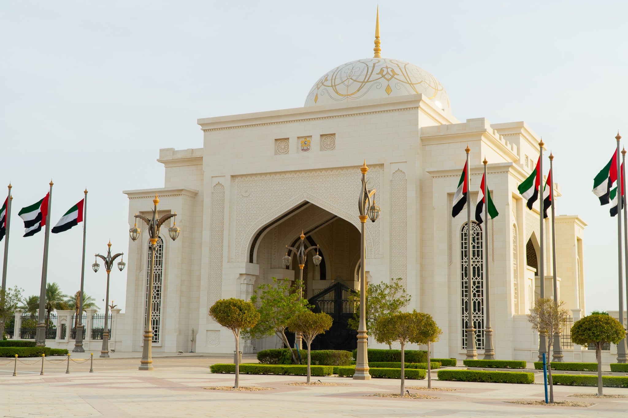 The symmetry of Qasr Al Watan's grand interior