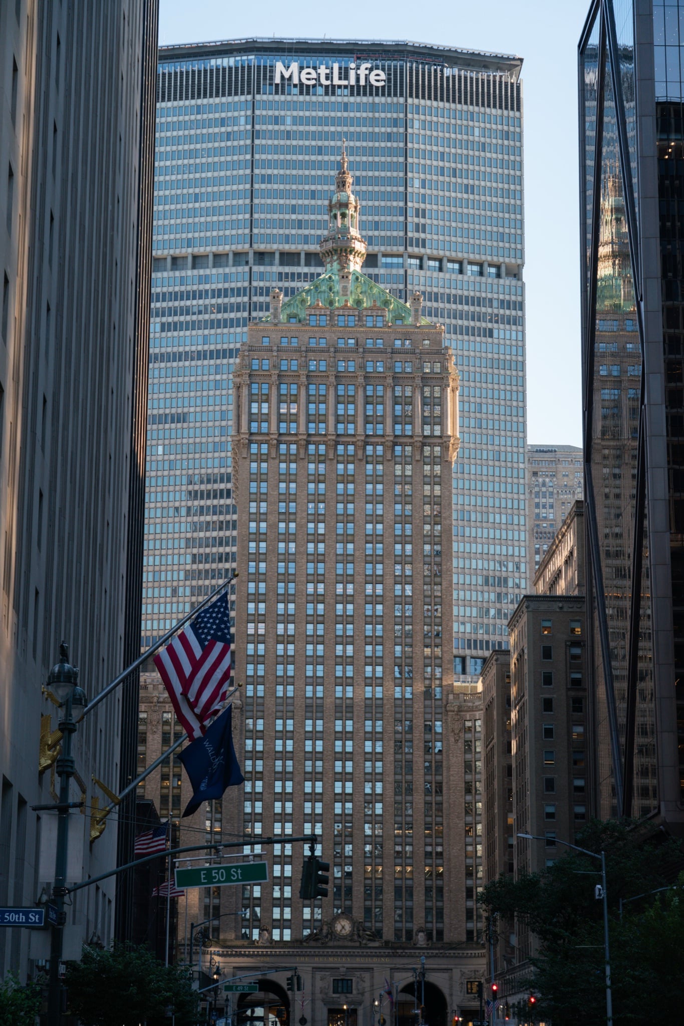 The MetLife Building closing off Park Avenue
