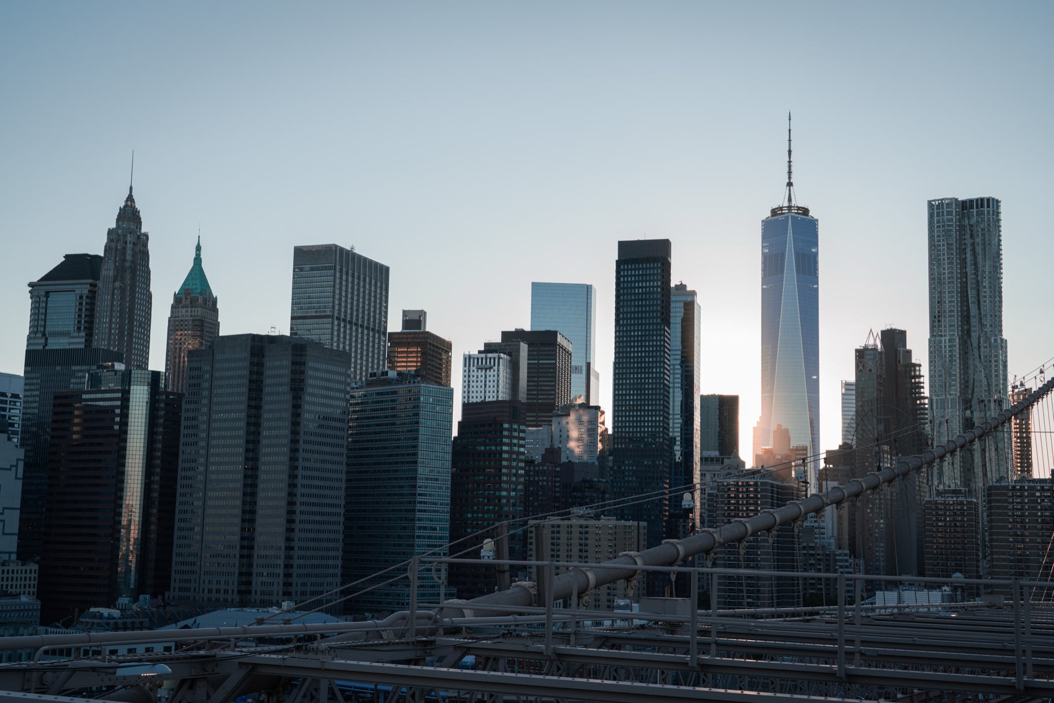 Skyscrapers crowding the New York skyline