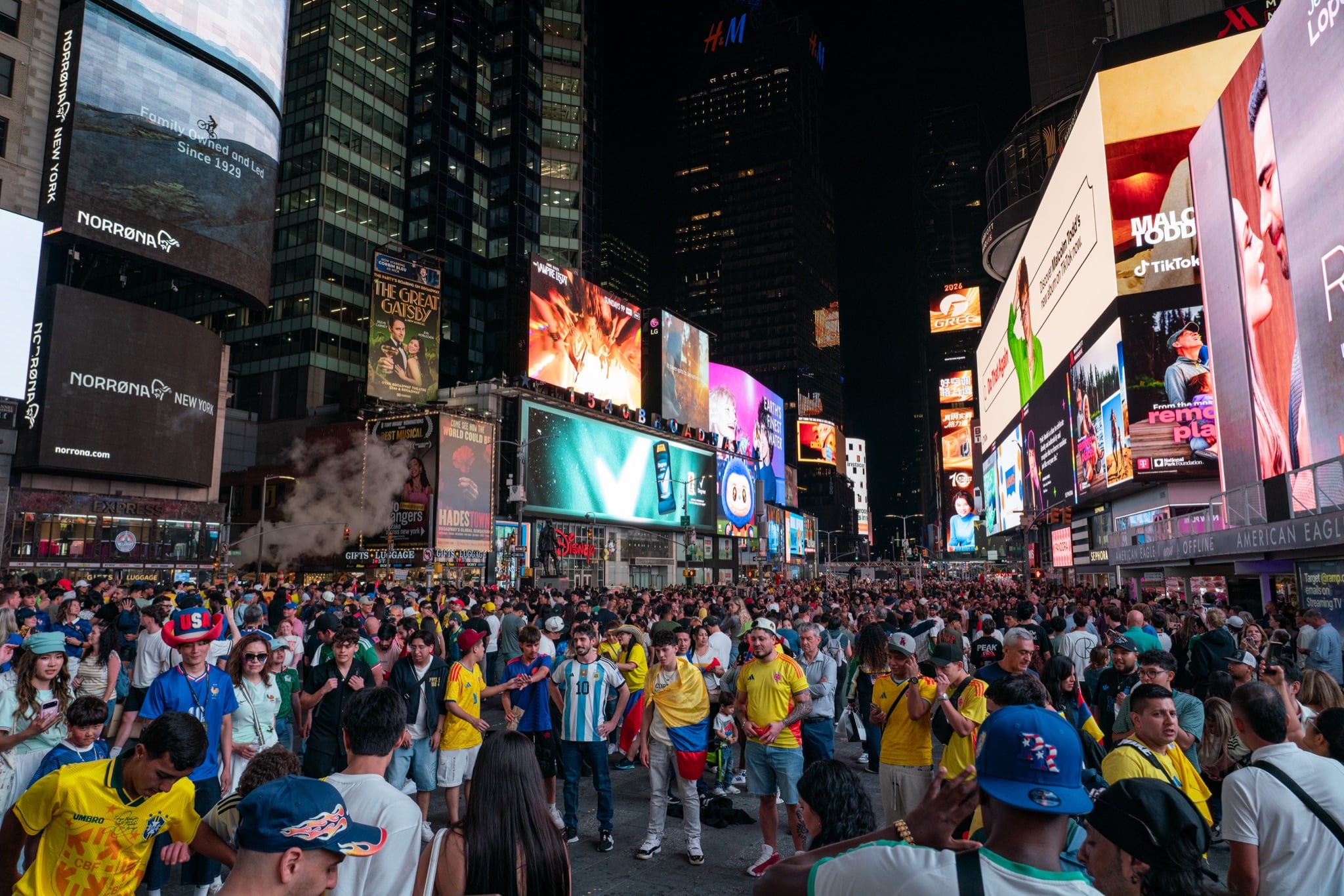 The blaze of billboards over Times Square