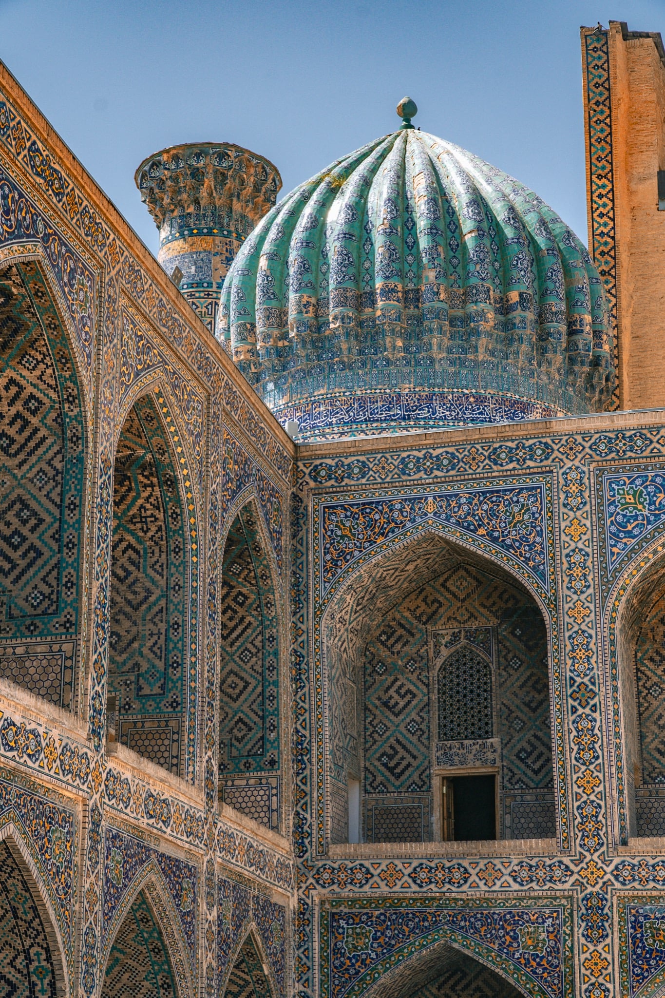 The Registan's central madrasa entrance, Samarkand