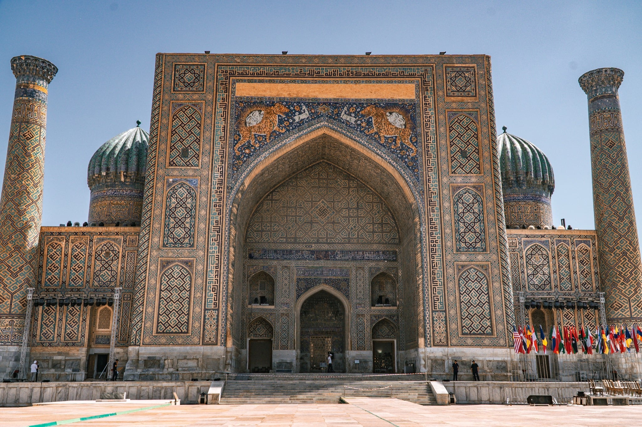 The full sweep of Registan Square's madrasas, Samarkand
