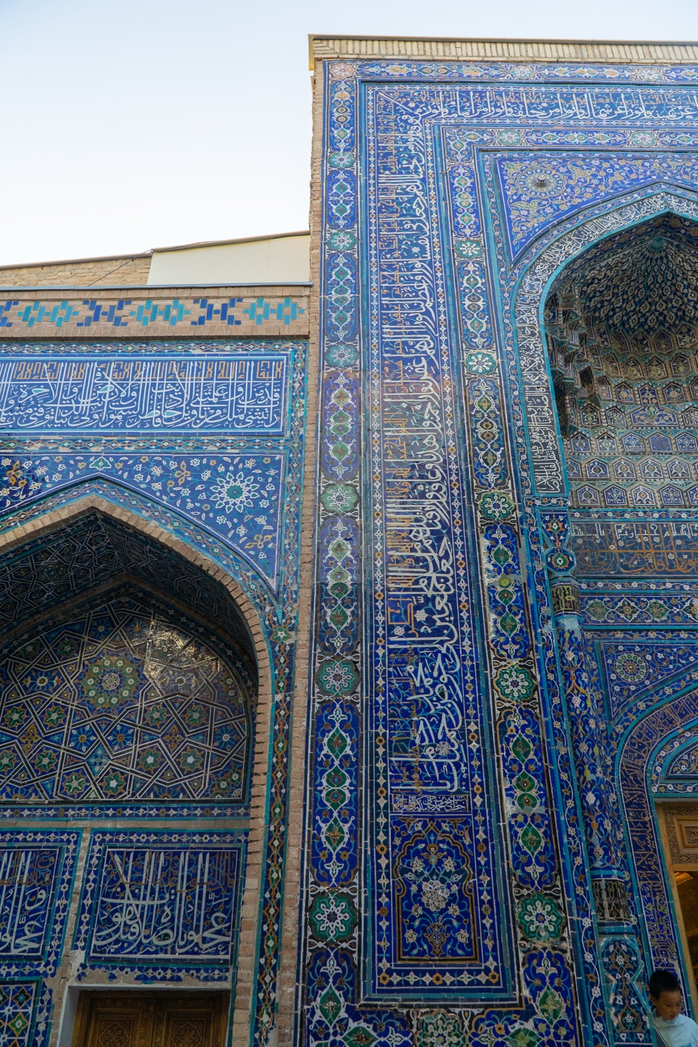 Pilgrims walking the Shah-i-Zinda steps, Samarkand